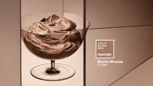 Couleur mocha mousse illustrée par une glace chocolat